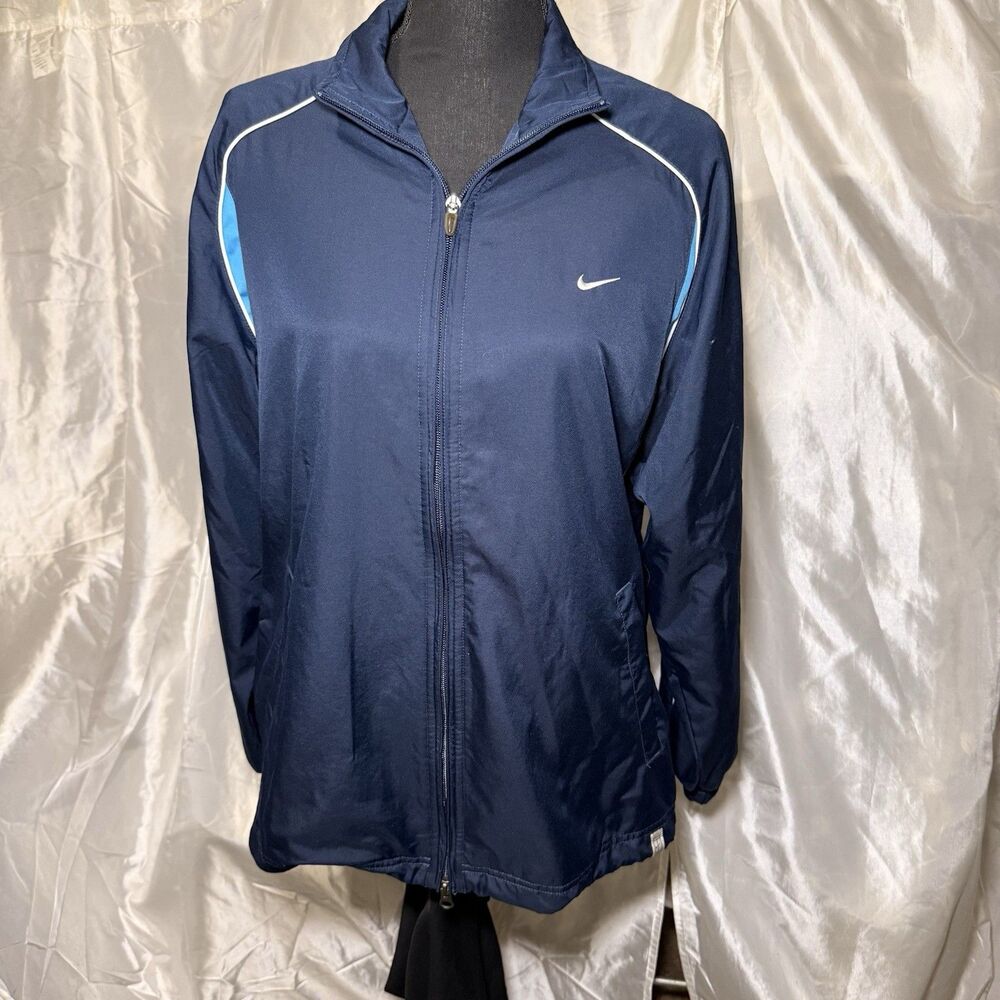 Vintage Nike Men’s Jacket Size Medium Navy Blue Dri-Fit